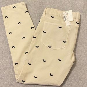 Size 30 -J CREW Collection ANKLE -Cream w/ Black Accent -Pant/Jeans -NEW w/ TAGS